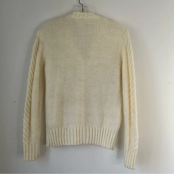 Vintage Fantastik Cream Cable Knit Cardigan with Wooden Buttons - Picture 10 of 15